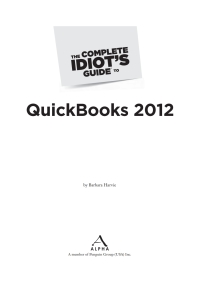 Cover image: The Complete Idiot's Guide to QuickBooks 2012 9781615641178