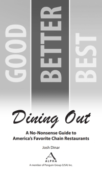 Cover image: Good Better Best Dining Out 9781615641437