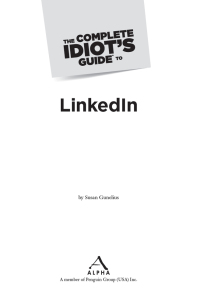 Cover image: The Complete Idiot's Guide to LinkedIn 9781615641604
