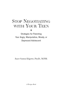 Cover image: Stop Negotiating with Your Teen 9780399527890