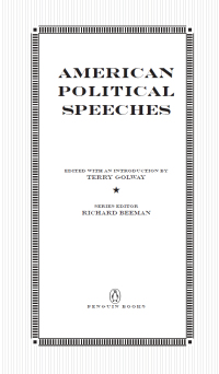 Cover image: American Political Speeches 9780143121954