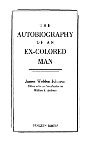 Cover image: The Autobiography of an Ex-Colored Man 9780140184020
