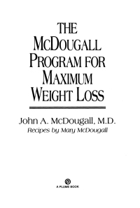 Cover image: The Mcdougall Program for Maximum Weight Loss 9780452273801