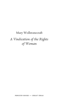 Cover image: A Vindication of the Rights of Woman 9780143037507