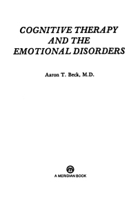 Cover image: Cognitive Therapy and the Emotional Disorders 9780452009288
