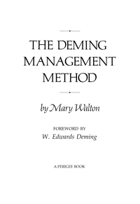 Cover image: The Deming Management Method 9780399550003