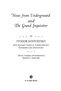 Cover image: Notes from Underground, the Grand Inquisitor 9780452285583