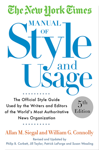 Cover image: The New York Times Manual of Style and Usage, 5th Edition 5th edition 9781101905449