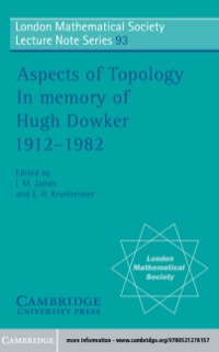 Cover image: Aspects of Topology 1st edition 9780521278157