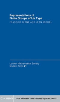 Cover image: Representations of Finite Groups of Lie Type 1st edition 9780521401173
