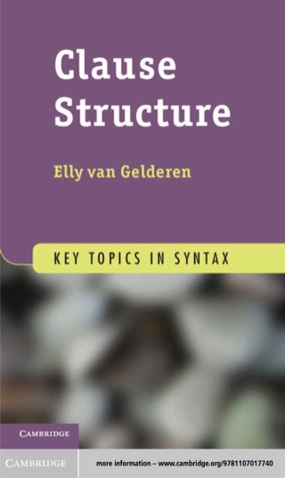 Imagen de portada: Clause Structure 9781107017740