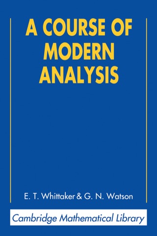Cover image: A Course of Modern Analysis 4th edition 9780521588072
