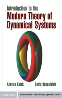 Imagen de portada: Introduction to the Modern Theory of Dynamical Systems 1st edition 9780521341875