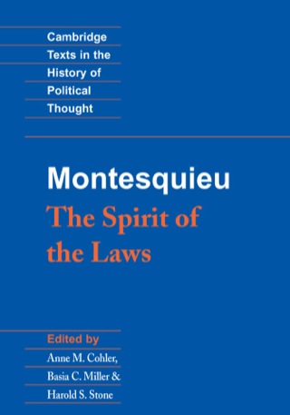 Cover image: Montesquieu: The Spirit of the Laws 9780521369749