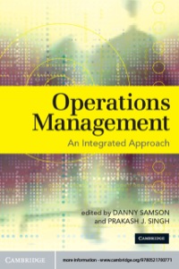 Cover image: Operations Management 1st edition 9780521700771