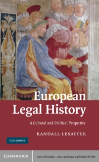 Cover image: European Legal History 1st edition 9780521877985