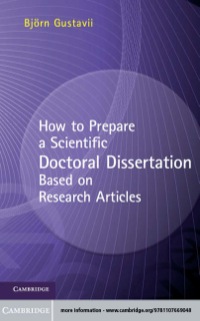 Cover image: How to Prepare a Scientific Doctoral Dissertation Based on Research Articles 9781107669048