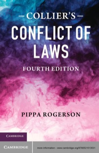 Imagen de portada: Collier's Conflict of Laws 4th edition 9780521513531