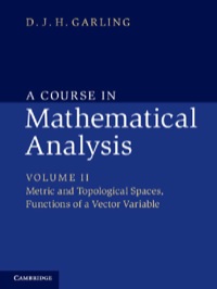 Imagen de portada: A Course in Mathematical Analysis: Volume 2, Metric and Topological Spaces, Functions of a Vector Variable 1st edition 9781107032033