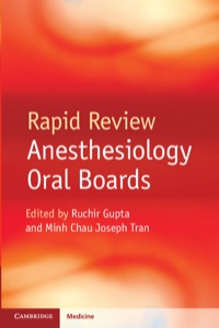 Imagen de portada: Rapid Review Anesthesiology Oral Boards 1st edition 9781107653665