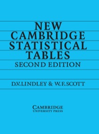 Imagen de portada: New Cambridge Statistical Tables 2nd edition 9780521484855