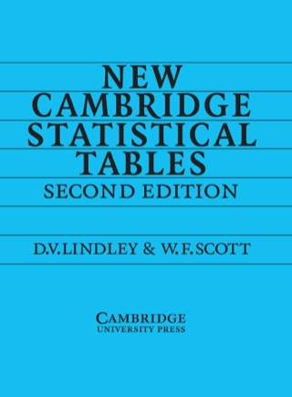 Cover image: New Cambridge Statistical Tables 2nd edition 9780521484855