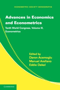 Immagine di copertina: Advances in Economics and Econometrics: Volume 3, Econometrics 1st edition 9781107016064