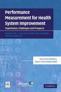 Cover image: Performance Measurement for Health System Improvement 1st edition 9780521116763