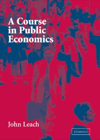 Omslagafbeelding: A Course in Public Economics 1st edition 9780521828772