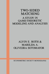 Cover image: Two-Sided Matching 1st edition 9780521437882