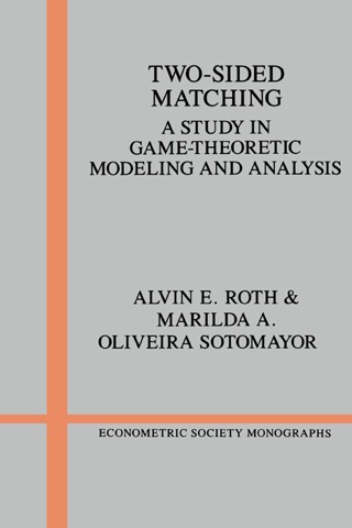 Imagen de portada: Two-Sided Matching 1st edition 9780521437882