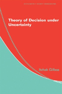 Cover image: Theory of Decision under Uncertainty 1st edition 9780521517324