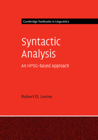Cover image: Syntactic Analysis 9781107018884