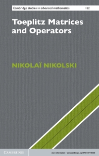 Cover image: Toeplitz Matrices and Operators 9781107198500