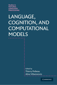 Cover image: Language, Cognition, and Computational Models 9781107162228