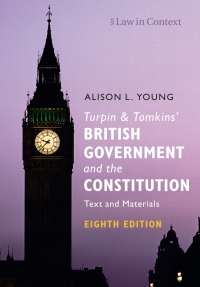 Imagen de portada: Turpin and Tomkins' British Government and the Constitution 8th edition 9781108707381