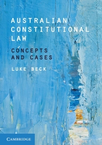 Cover image: Australian Constitutional Law 9781108701037