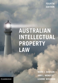 Imagen de portada: Australian Intellectual Property Law 4th edition 9781108746953
