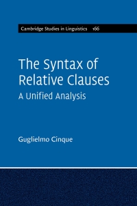 Omslagafbeelding: The Syntax of Relative Clauses 9781108479707