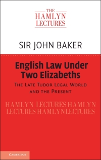Titelbild: English Law Under Two Elizabeths 9781108837965