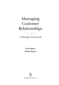 Cover image: Managing Customer Relationships: A Strategic Framework 1st edition 9780471485902