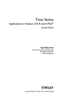 Cover image: Time Series 2nd edition 9780470583623