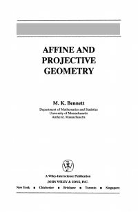 Imagen de portada: Affine and Projective Geometry 1st edition 9780471113157