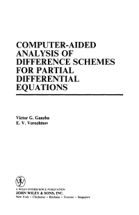 صورة الغلاف: Computer-Aided Analysis of Difference Schemes for Partial Differential Equations 1st edition 9780471129462