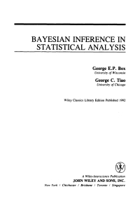 Cover image: Bayesian Inference in Statistical Analysis 1st edition 9780471574286