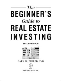 Imagen de portada: The Beginner's Guide to Real Estate Investing 2nd edition 9780470183427
