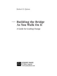 Cover image: Building the Bridge As You Walk On It 1st edition 9780787971120