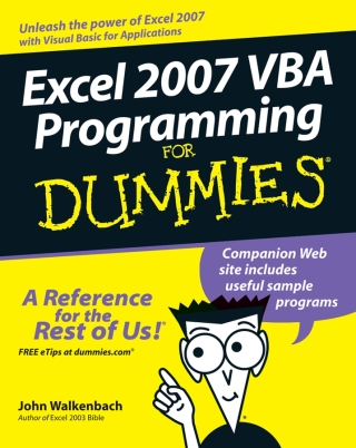 Imagen de portada: Excel 2007 VBA Programming For Dummies 1st edition 9780470046746