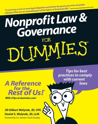 Cover image: Nonprofit Law and Governance For Dummies 1st edition 9780470087893