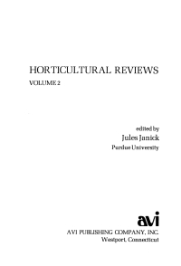 صورة الغلاف: Horticultural Reviews 1st edition 9781118063552